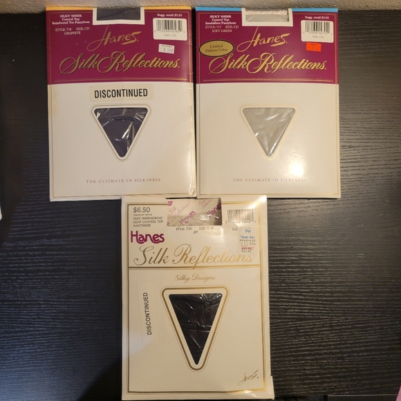 NWT 7-Pack Vintage Hanes Silk Reflections Pantyhose Assorted Colors Size CD - Picture 4 of 6